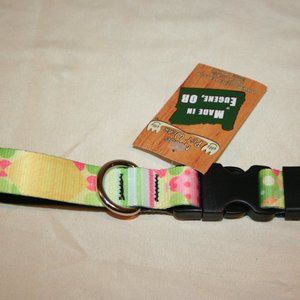 MOOSE PET WEAR Dog Collar Pink "Girly Picnic" Fits 11.5-17.5" Neck Medium NEW